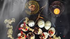 7 Halloween Deviled Egg Ideas + Halloween Ghost Egg