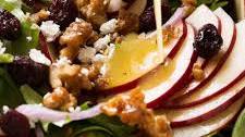 Apple Salad with Candied Walnuts and Cranberries