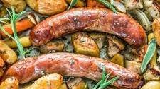 Baked Sausages with Apples Sheet Pan Dinner