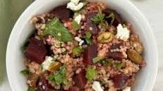 Beet And Quinoa Salad with Pistachios and Goat Cheese