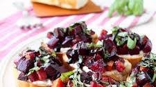 Beet Bruschetta with Goat Cheese
