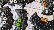 Black Bat Halloween Sugar Cookies