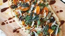 Butternut Squash, Sage, and Caramelized Onion Flatbread with Balsamic Glaze