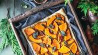 Butternut Squash Tart with Caramelized Onions and Fried Sage