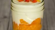 Candy Corn Fruit and Yogurt Parfait