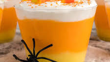 Candy Corn Layered Pudding Dessert Cups