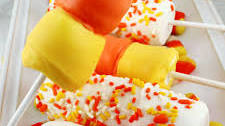 Candy Corn Marshmallow Pops