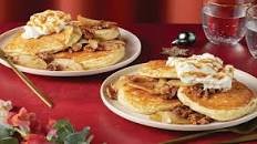 Caramelised Pear & Pecan Pancakes with Caramel Sauce & Cream | Serves 2