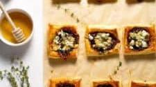Caramelized Onion & Blue Cheese Puff Pastry Tarts