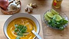 Carrot, Sweet Potato, + Ginger Soup