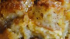 Cast Iron Bread Pudding with Maple Bourbon Glaze