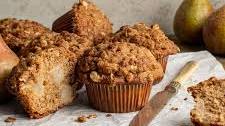 Chai Spiced Pear Muffins with Oatmeal Streusel
