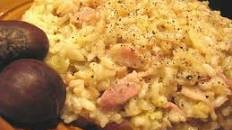 Chestnut and Bacon Risotto With Savoy Cabbage