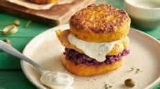 Chicken burger in a pumpkin & rösti bun