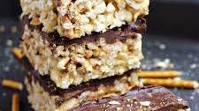 Chocolate Caramel Pretzel Krispie Treats