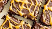 Chocolate Peanut Butter Spiderweb Brownies (Vegan, Gluten Free, Dairy Free)