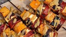 Chroizo Squash and Cheese Skewers with Sage Honey Mustard