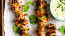 Cider Honey Chicken Skewers with Sweet Mustard Dipping Sauce