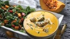 Cream of Pumpkin Chicken Soup & Salad