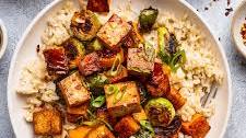 Crispy Tofu Bowl with Caramelized Fall Veggies