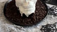 Dark Chocolate Cookies and Cream Skull Cake