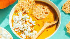 Easy Pumpkin Soup with Parmesan Popcorn Crunch
