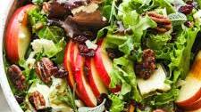 Fall Apple Salad with Cheddar, Candied Pecans and Balsamic Vinaigrette