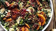 Fall Harvest Roasted Butternut Squash and Pomegranate Salad.