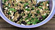 Farro Salad with Cranberries, Spinach, and Feta