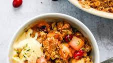 Fresh Cranberry Pear Crisp with Herbs