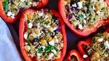 Greek Style Quinoa Stuffed Bell Peppers