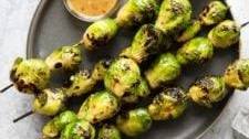Grilled Brussels Sprouts with Maple-Mustard Glaze