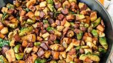 Harvest Chicken Skillet with Sweet Potatoes and Brussels Sprouts