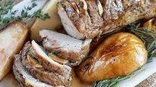 Hasselback Herb Roasted Pork Tenderloin with Pears