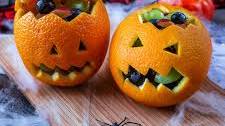 Jack-O-Lantern Orange Fruit Cups