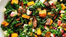Kale Salad with Roasted Butternut and Maple Cider Vinaigrette