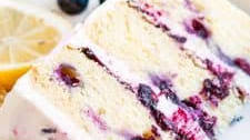 Lemon Blueberry Lavender Cake with Mascarpone Buttercream Frosting
