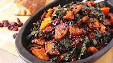 Make-Ahead Roasted Squash and Kale Salad With Spiced Nuts, Cranberries, and Maple