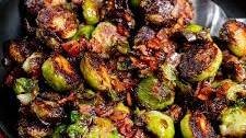 Maple Bacon Roasted Brussels Sprouts