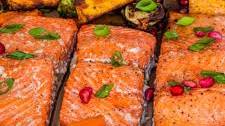 Maple Glazed Sheet Pan Salmon and Veggies