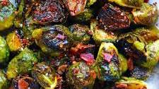 Maple Roasted Brussels Sprouts with Bacon