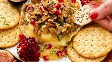 Maple Whiskey Baked Brie with Walnuts