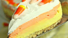 No Bake Candy Corn Cheesecake