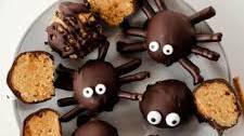 No Bake Chocolate Pumpkin Protein Bites Spiders Recipe