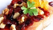 Pan-Seared Salmon with Cranberry Walnut Relish