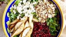Pear Arugula Salad with Pomegranate Seeds