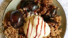 Plum Crumble with Crunchy Walnut and Oat Topping