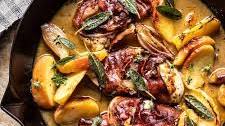 Prosciutto Apple and Sage Butter Chicken with Cider Pan Sauce