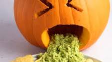 Puking Pumpkin with Guacamole "Vomit"