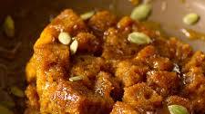 Pumpkin Bread Pudding with Spicy Caramel Apple Sauce